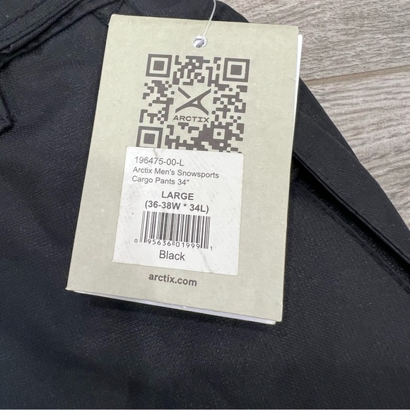 Arctix Black Snowsports Cargo Pants Mens Large 34 in Inseam New - Picture 6 of 7